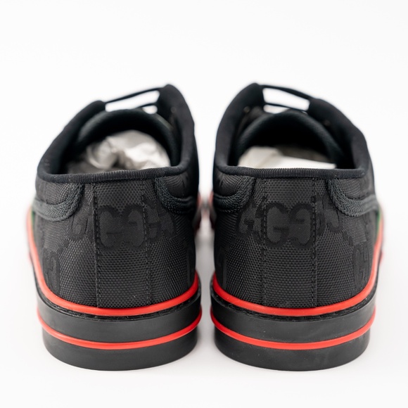 Size 13G 13.5 US Gucci Tennis 1977 Off the Grid Low Black Canvas Sneakers GG - Picture 4 of 10